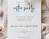 Elopement Reception Invitation Download, Elopement After Invites, Elopement After Party Invite, Happily Ever After Party Invite