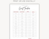 Wedding Guest List Tracker, Printable Guest Checklist for Wedding Organization, RSVP Tracker, Wedding Planning Template, Digital Organizer
