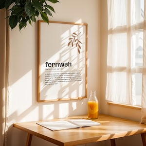 Fernweh Definition Print. Fernweh Poster. Inspirational Travel Quote. Travel Quote Poster. Backpacker Wall Art. Wanderlust Home Decor.
