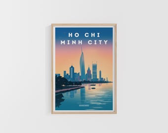 Ho Chi Minh City Travel Print. Vietnam Poster. Asia Print. Custom Travel Poster. Backpacker Wall Art. Wanderlust Home Decor.