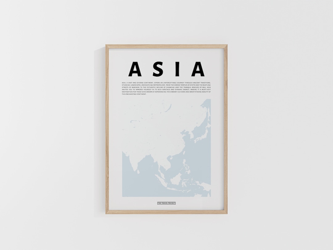 Asia Map. Minimal Travel Print. Map of Asia. World Maps. Street Maps ...