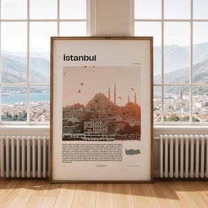 Istanbul Travel Print. Istanbul Poster. Turkey Travel Print. Custom Travel Poster. Backpacker Wall Art. Wanderlust Home Decor.