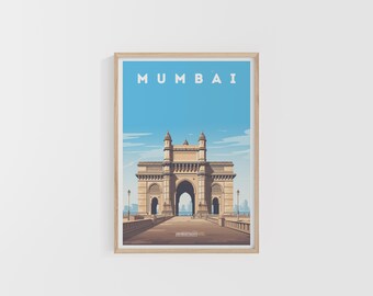 Mumbai Travel Print. India Poster. Asia Travel Print. Custom Travel Poster. Backpacker Wall Art. Wanderlust Home Decor.