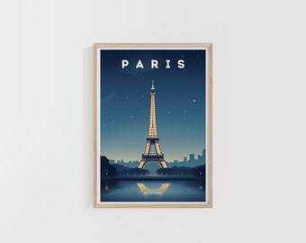 Paris Travel Print. France Poster. Europe Travel Print. Custom Travel Poster. Backpacker Wall Art. Wanderlust Home Decor.