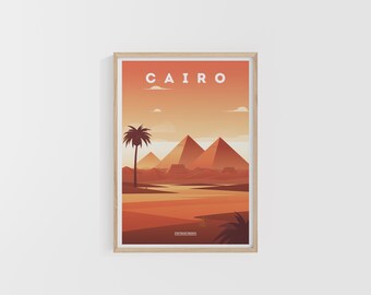 Cairo Travel Print. Egypt Poster. Asia Travel Print. Custom Travel Poster. Backpacker Wall Art. Wanderlust Home Decor.