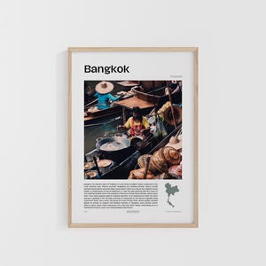 Bangkok Travel Print. Bangkok Poster. Thailand Travel Print. Custom Travel Poster. Backpacker Wall Art. Wanderlust Home Decor.