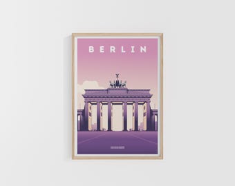 Berlin Travel Print. Germany Poster. Europe Travel Print. Custom Travel Poster. Backpacker Wall Art. Wanderlust Home Decor.