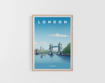 London Travel Print. UK Poster. Europe Print. Custom Travel Poster. Backpacker Wall Art. Wanderlust Home Decor.