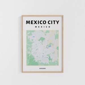 Mapa da Cidade do México. Impressão de Viagem do México. Mapa da América. Mapas do Mundo. Mapas de Rua. Pôster de Viagem Personalizado. Arte de Parede para Mochileiros.
