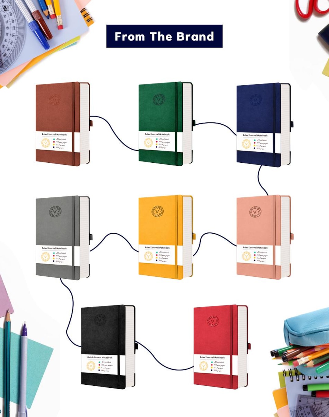 A4 Journal Notebook Lined Notepad 320 Pages - 100gsm Hardcover Writing ...