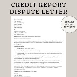Credit Report Dispute Letter Template: DIY Credit Repair (PDF & Word)