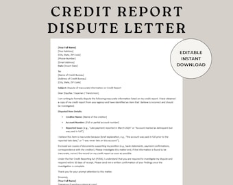 Credit Report Dispute Letter Template: DIY Credit Repair (PDF & Word)