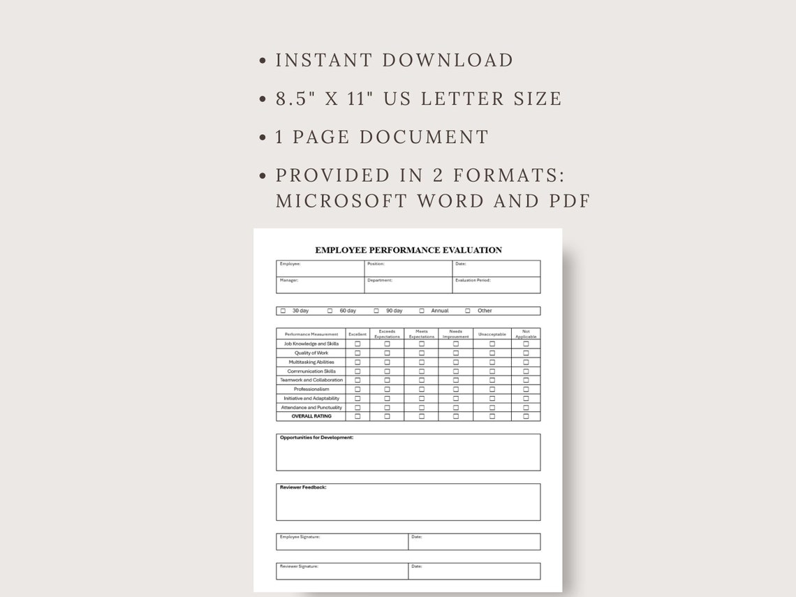 Employee Performance Evaluation, Employee Assessment, Employee Review ...