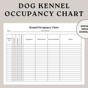 Bezettingstabel hondenkennel, internaatschema, internaatorganisator, hondenpension, hondenpension, hondenopvang, oppasformulier
