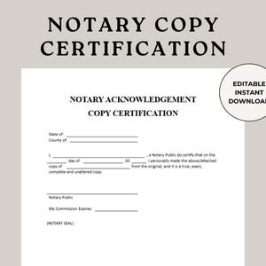 Notary Copy Certification, Notary Letter, Notary Form, Acknowledgment, Acknowledgment Form, General Notary Work, Notary PDF, Notarization