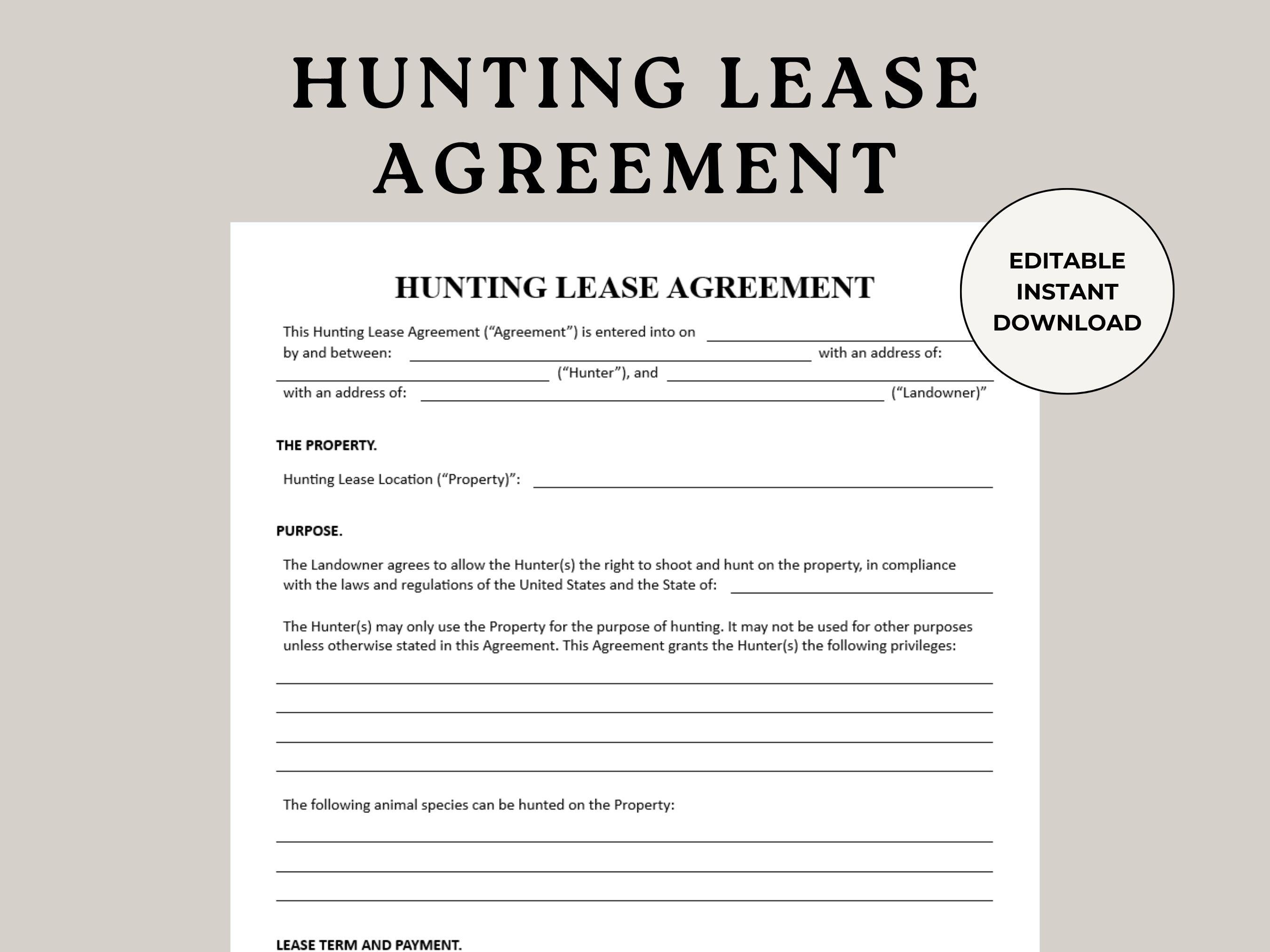 Hunting Rent Hunting Lease Examples