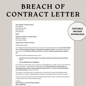 Carta de incumplimiento de contrato, carta de demanda por incumplimiento, plantilla de incumplimiento, carta de demanda, carta detallada, carta legal, cartas profesionales