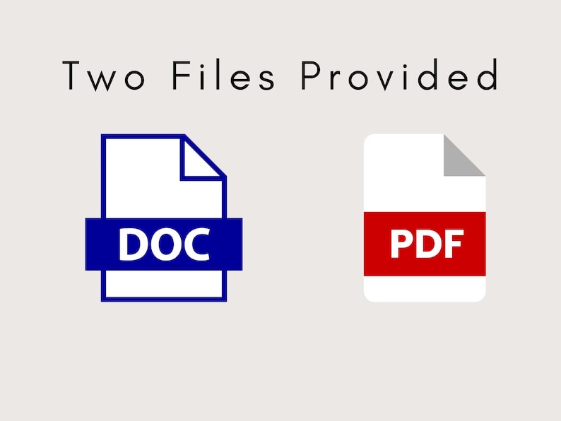 May include: Two files are shown, a blue DOC file and a red PDF file.