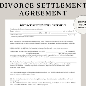 Accordo di divorzio, sentenza definitiva, accordo matrimoniale, documenti di divorzio, contratto di matrimonio, accordo di custodia, modulo di separazione