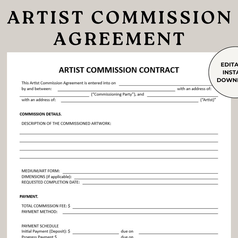 Artist Commission Template - Etsy