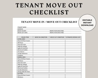 Tenant Move-In/Out Checklist: Landlord Inspection Report (PDF & Word)