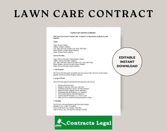 Modelo de Contrato de Serviço de Manutenção de Gramado: Contrato de Paisagismo (Download Digital)