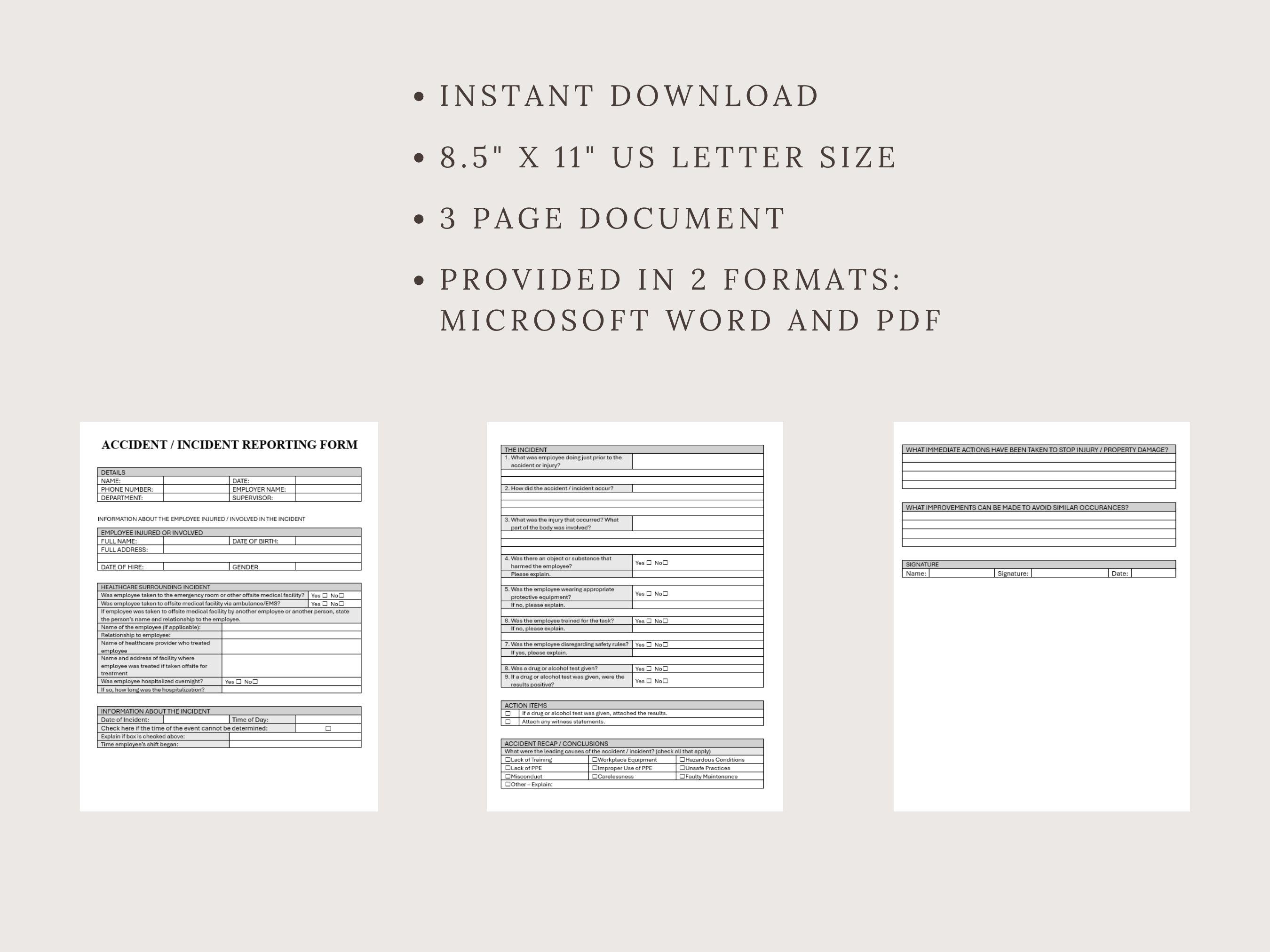 Incident Report Form: Customizable Event Documentation (digital ...