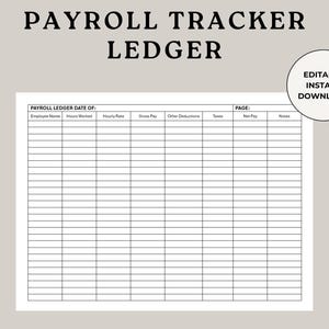 Payroll Tracker, Payroll Management, Payroll Register, Employee Payroll, Payroll Summary, Weekly Payroll, Printable Payroll, Payroll Report