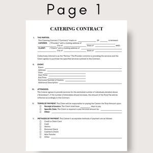 Dglq Form.pdf Catering Contract Template: Event Planner Agreement (PDF & Word) - Etsy