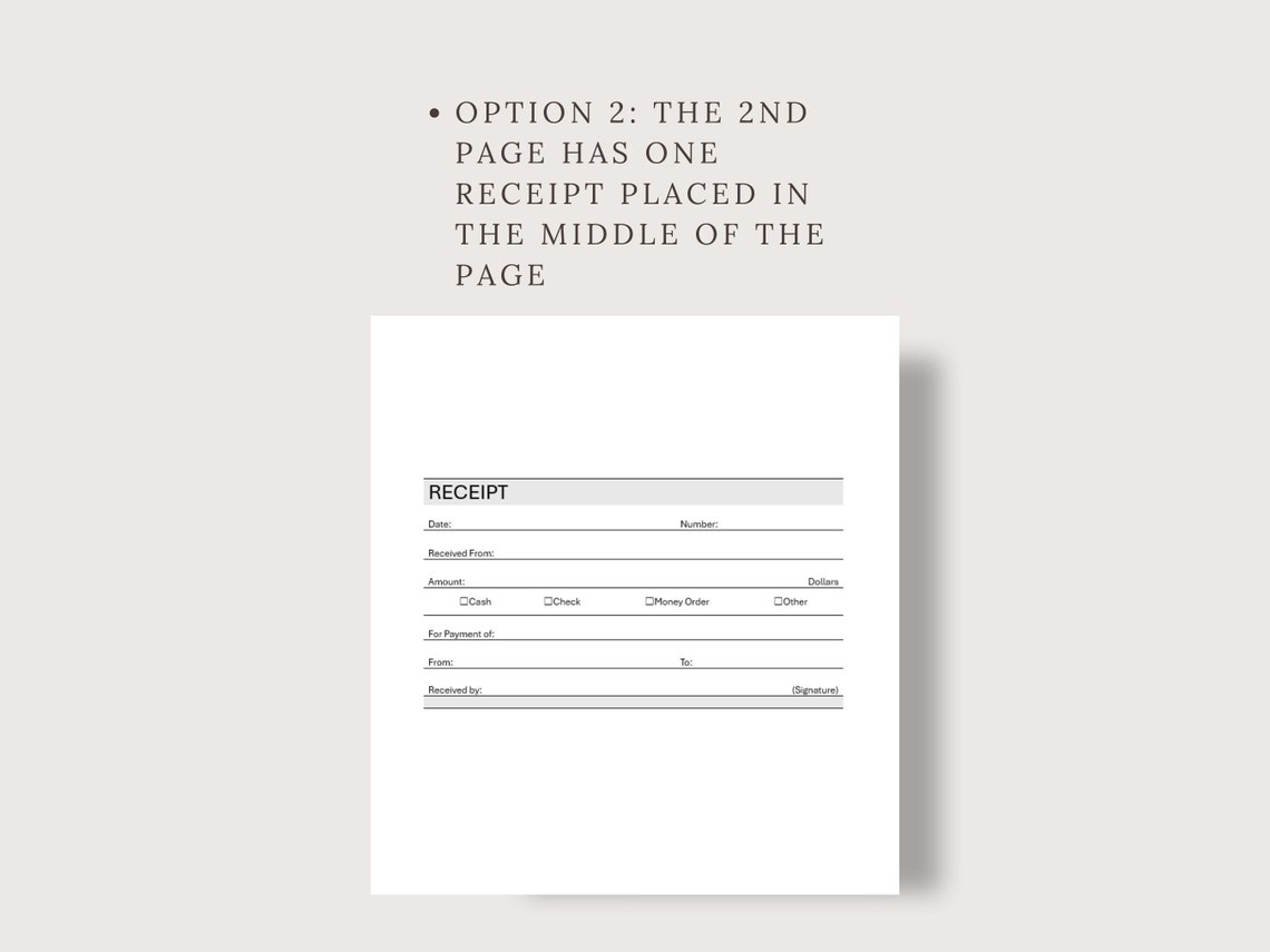 Simple Receipt, Printable Receipt, Receipt Template, Digital Receipt ...