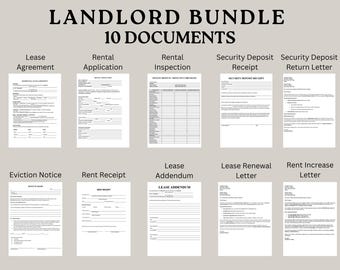 Pacchetto di moduli per i proprietari: contratto di locazione, avviso di sfratto (download digitale)