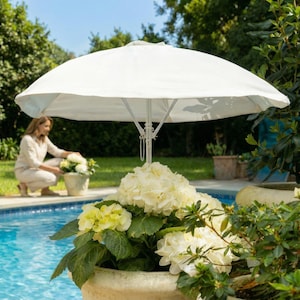 Plant Shade Umbrella | High Quality | Scorch Protection | Keeps Soil Moist | Sturdy Canvas 24" x 24" Dome Canopy |  Santa Fe Sapphire