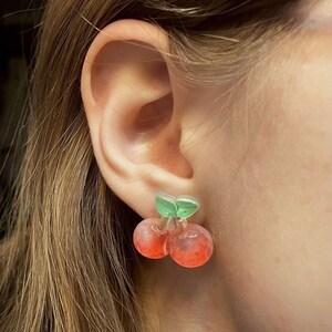 Cherry stud earrings