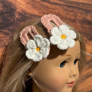 Floral Hair Clip | Daisy Hair Snap | Flower Hair Barrette | Kawaii Hair Clip | Cute Crochet Hair Clip | Unique Toddler Gift