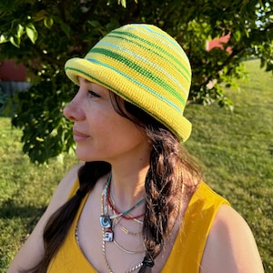 Hailey Bieber Bucket Hat, Handmade Festival Hat, Summer Bucket Hat, Vintage Hat, Viral Bucket Hat, Crochet Bucket Hat, Handmade Crochet