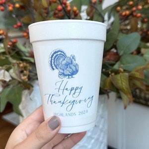 Happy Thanksgiving, Thanksgiving cups, Thanksgiving foam cups