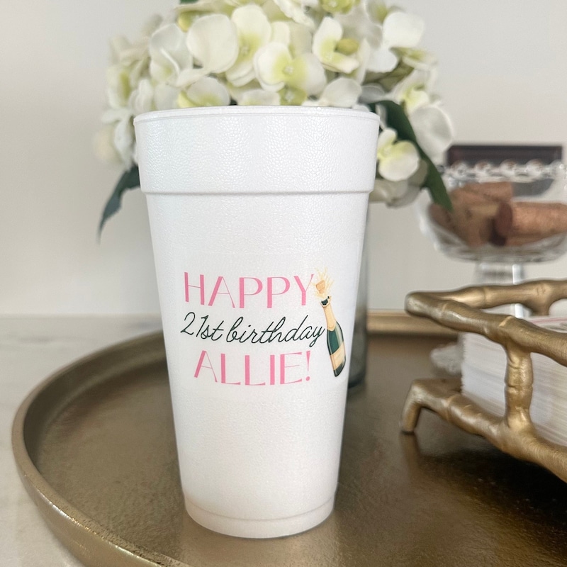 Personalized styrofoam cups etsy