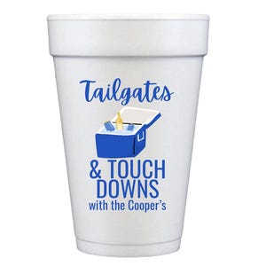 Tailgate & Touchdowns, Tailgate Cups - Football Tailgate Foam Cups, Tailgate Cups, Custom