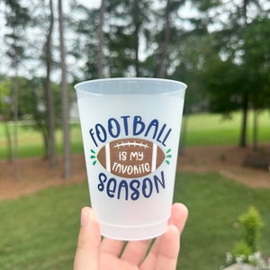 Football is my Favorite Season Frost Flex Cups | Set of 8, shatterproof cups | football tailgate, football cups