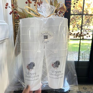 Happy Thanksgiving, Thanksgiving cups, thanksgiving foam cups, custom thanksgiving cups