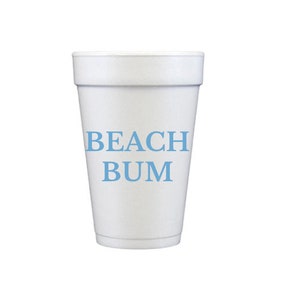 Personalized Styrofoam Cups, Beach Party Cups, Beach Cups - Foam Cups