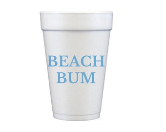 Personalized Styrofoam Cups, Beach Party Cups, Beach Cups - Foam Cups