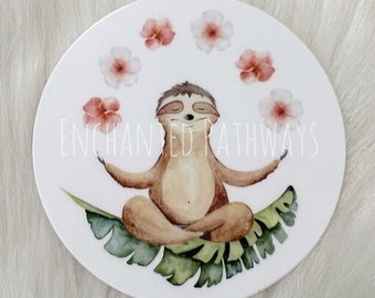 Meditating Sloth Sticker