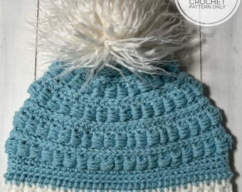 CROCHET PATTERN - Bullion Crochet Beanie - PDF Pattern Only