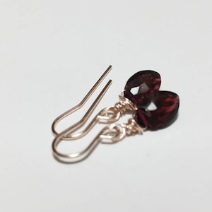 Garnet Drop Earrings: 14K Gold-Filled Gemstone - January Birthstone