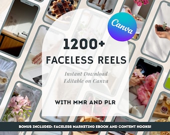 1200+ Faceless Aesthetic Reels, Master Resell Rights, MRR/PLR, PLR Digital Products, Instagram Templates, Canva, Faceless Marketing, Melanin