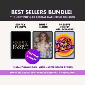Best Sellers Bundle, Master Resell Rights, Passive Income, PLR, MRR, Digital Marketing Course