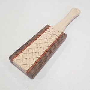 16&quot; Maple, Padauk, Rosewood custom spanking paddle celtic weave. spankingpaddle dungeon punishment dominant gear submission training