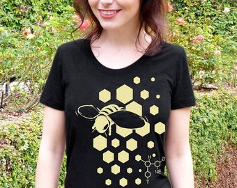 Bee Shirt for Women, Science Shirt, Bee Tshirt, Science Gift, Honey Bee Gifts, Nature Shirt, Summer Shirt - Bee Scientific Women's Tshirt