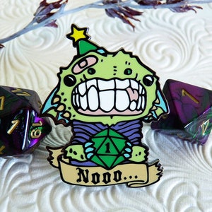 Dicey Dragon Pin, DnD Gifts for Players, Dragon Enamel Pin, DnD Enamel Pin, D20 Dice Pin, DM Gifts, RPG Enamel Pin, Nerdy Gifts